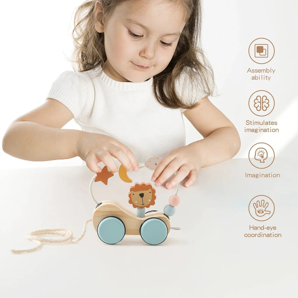 Wooden Montessori Activity Train