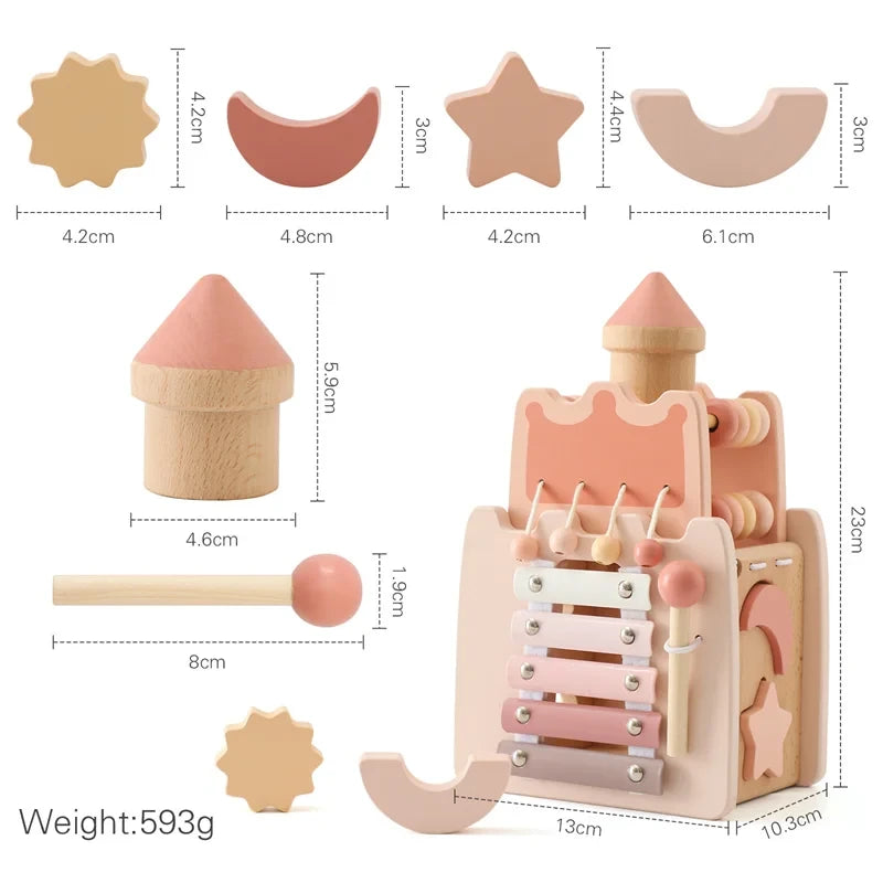 Wooden Montessori Castle Activity Toy