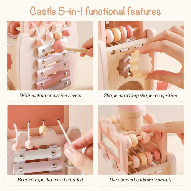 Wooden Montessori Castle Activity Toy