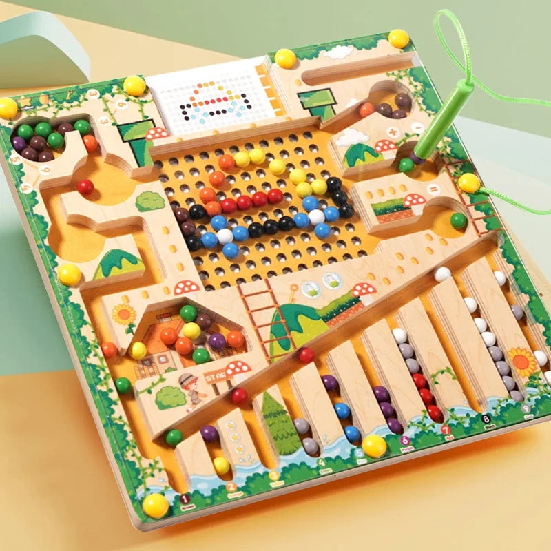 Magnetic Wooden Sorting Maze Board