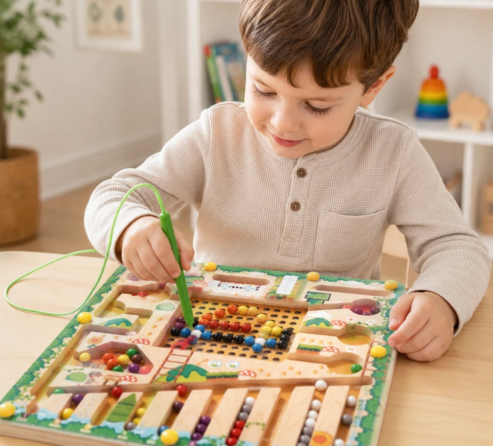 Magnetic Wooden Sorting Maze Board