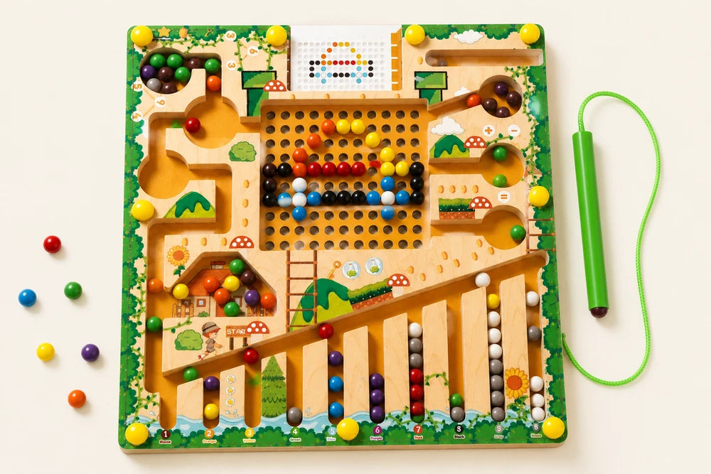 Magnetic Wooden Sorting Maze Board