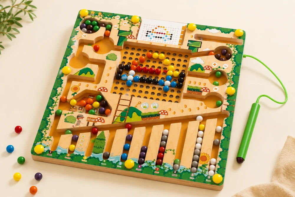 Magnetic Wooden Sorting Maze Board