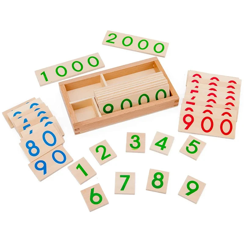 Wooden Montessori Number Cards
