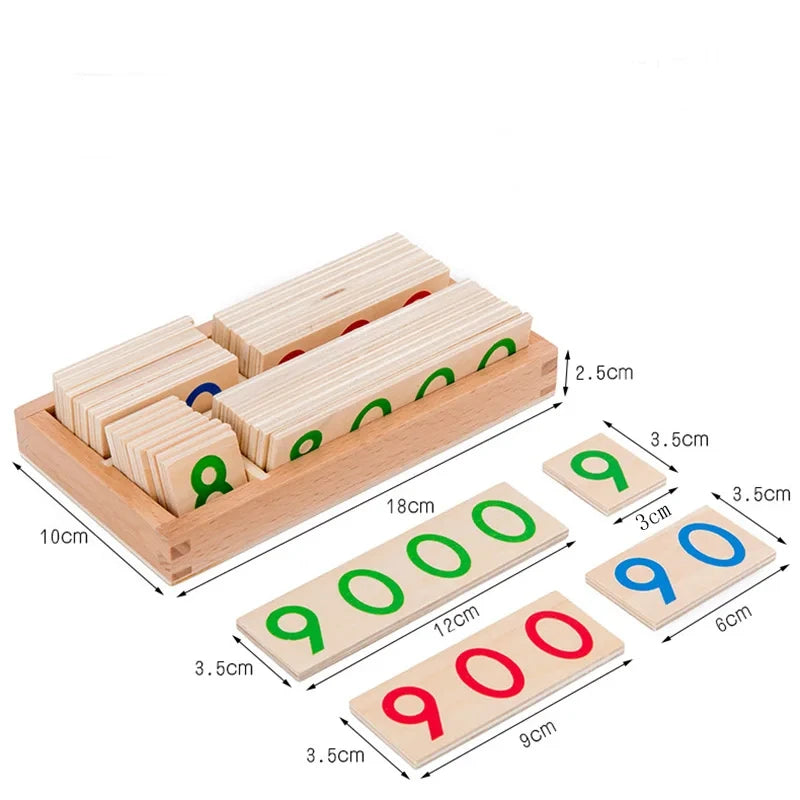 Wooden Montessori Number Cards