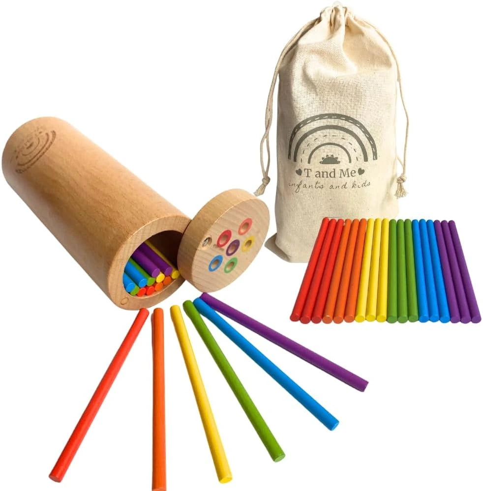 Wooden Color Sorting Sensory Sticks Toy