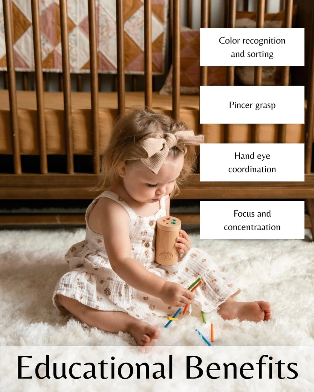 Wooden Color Sorting Sensory Sticks Toy