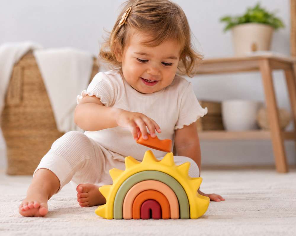 Silicone Rainbow Stacking Sun