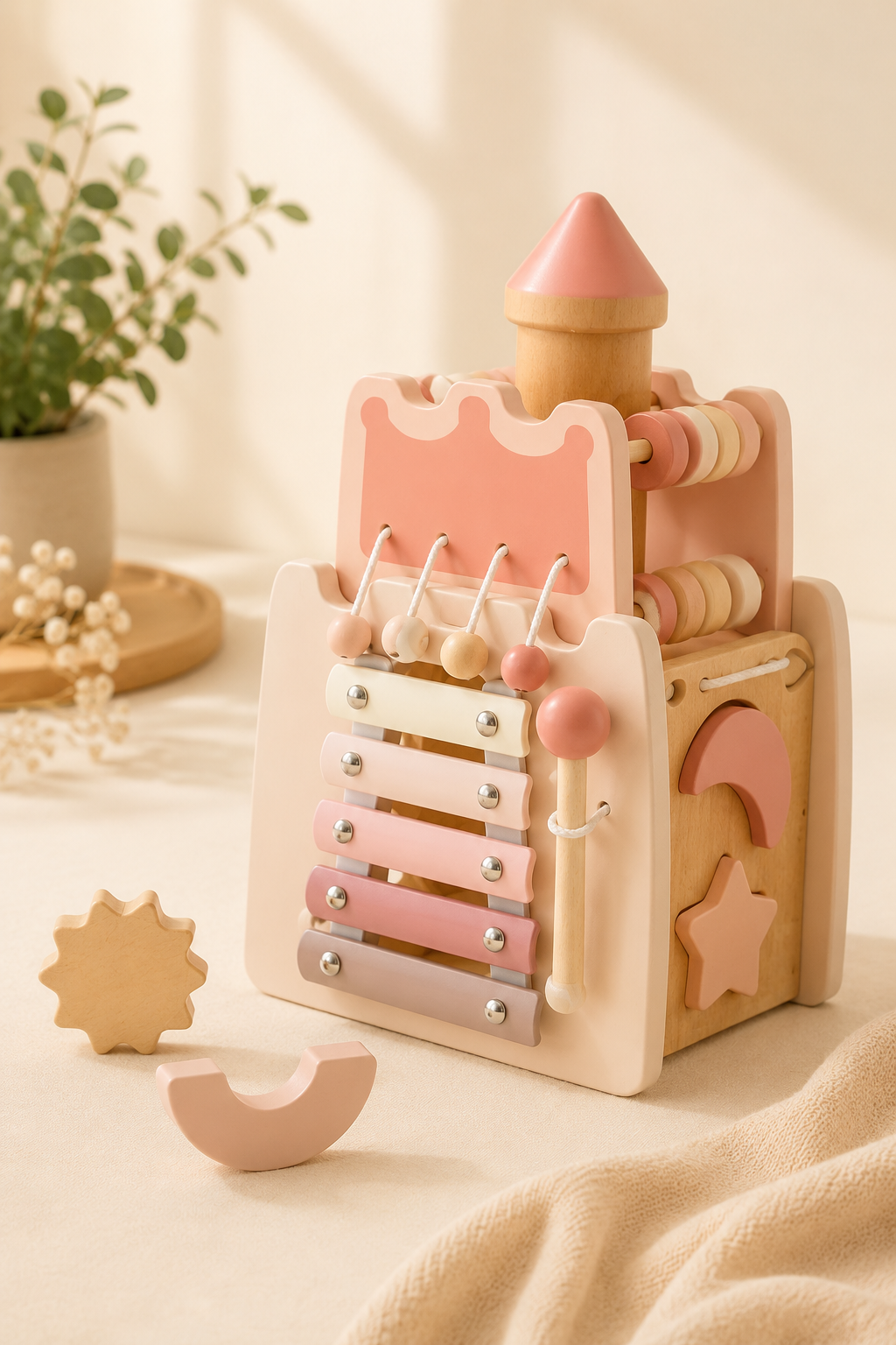 Wooden Montessori Castle Activity Toy