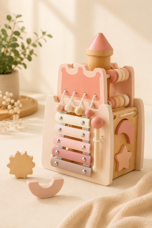 Wooden Montessori Castle Activity Toy