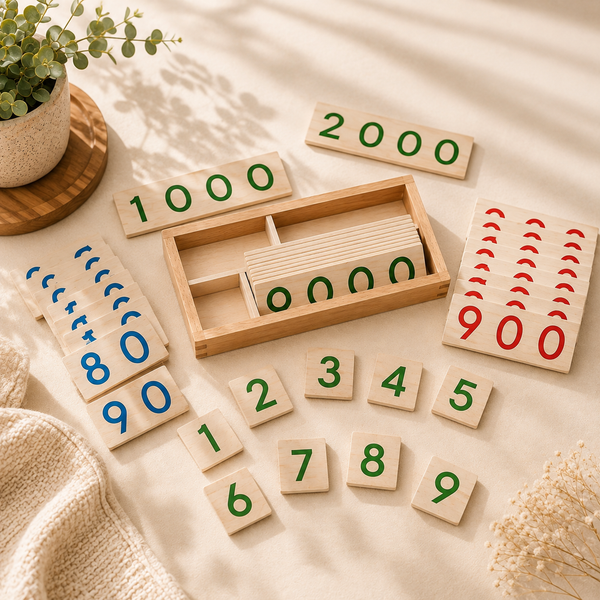 Wooden Montessori Number Cards